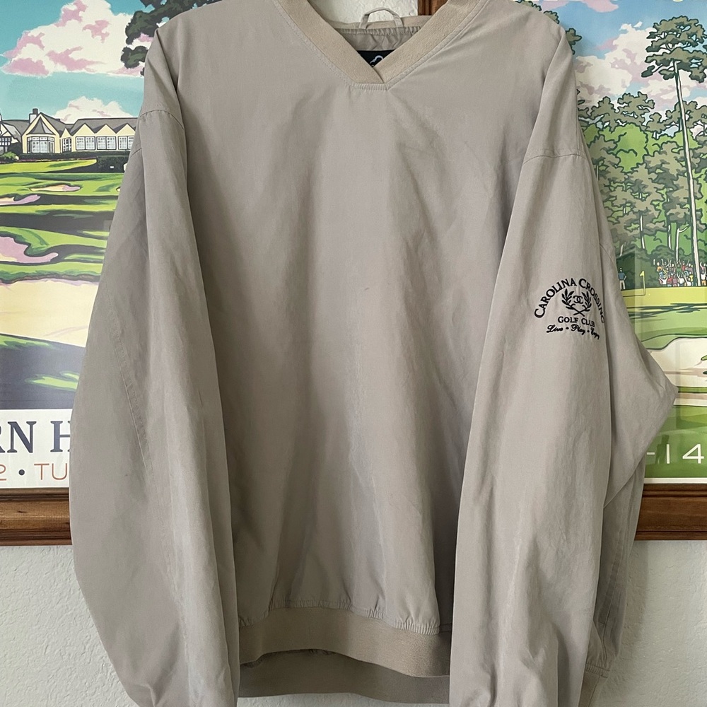 Carolina Crossing Golf Club Weather Perfect V-Neck Pullover Jacket XL Khaki